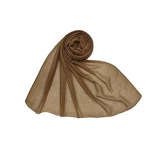 Ribbed Cotton Hijab - Brown 